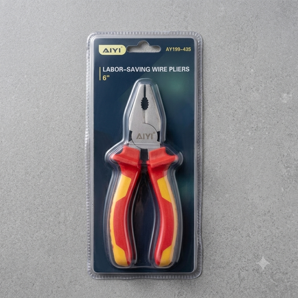Labor saving wire pliers 6" red